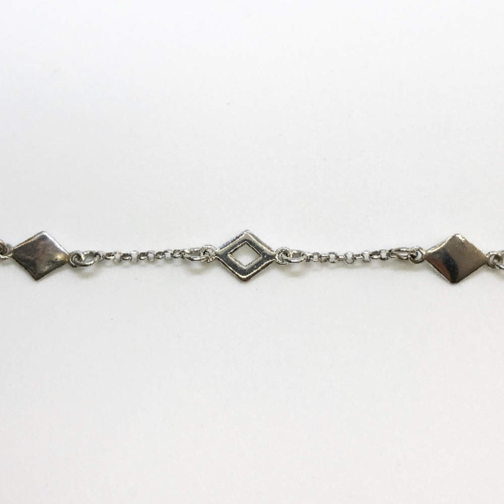 Sterling Silver cz Diamond Shaped Bracelet